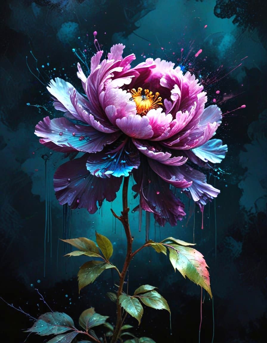 Regal Grunge Florals in Deep Purple Hues