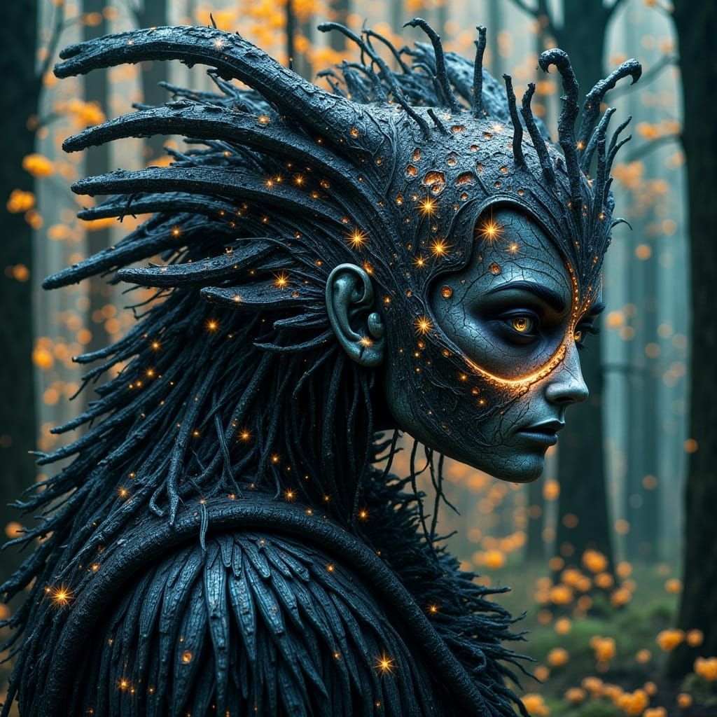 Mystical Wendigo Portrait in Hyper-Realistic Style