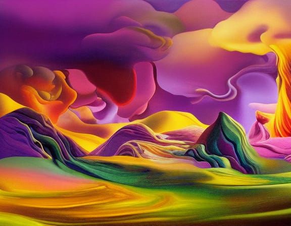 Surreal Dreamscapes in Vibrant Oil Paintings