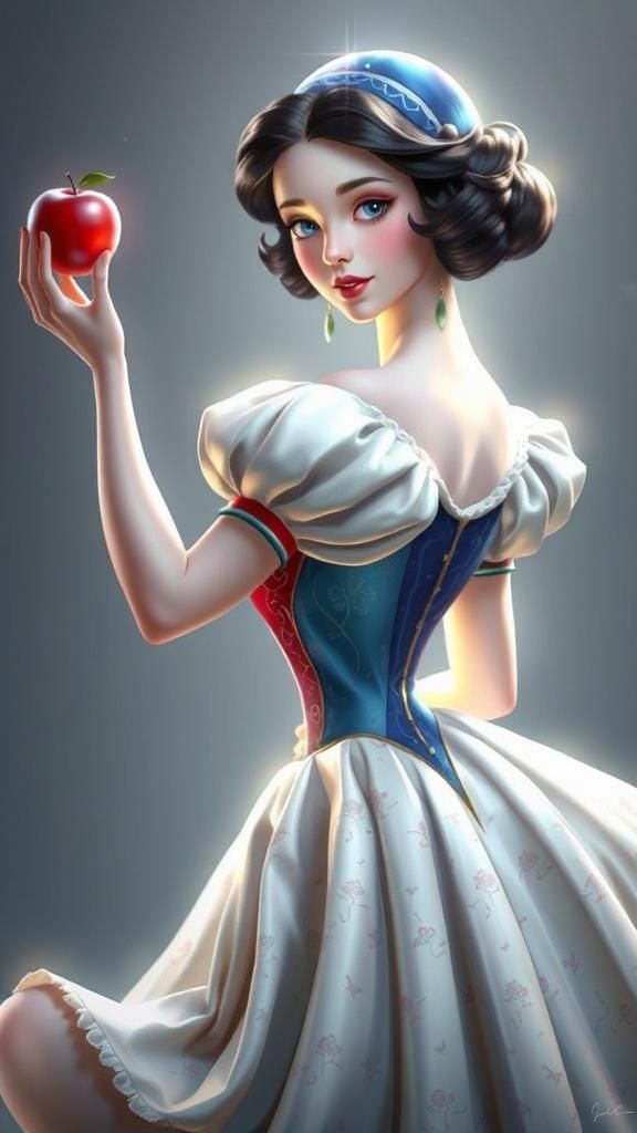 Ravishing Portrait Exuding Joy in Art Nouveau Style