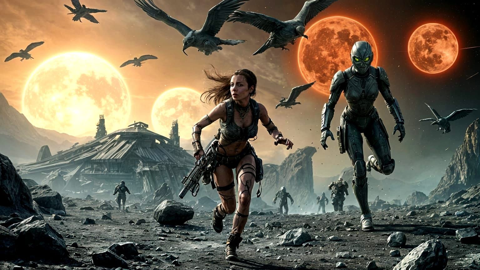 A Scared Human Soldier Runs for Her Life on the War-Torn Pla...