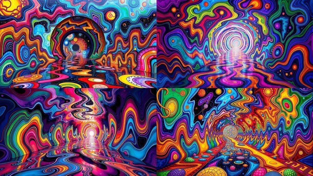 Vibrant Multiverse Portal in Whimsical Style