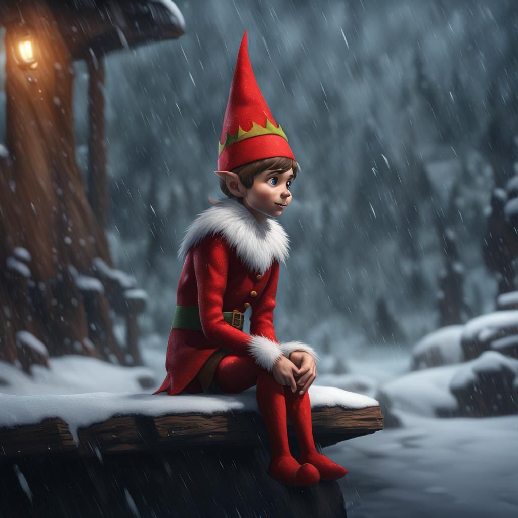 Elf on the Shelf in Winter Storm