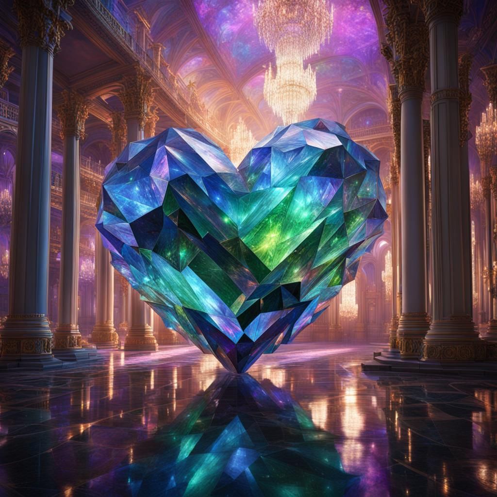 Crystal Hearts: Volumetric Lighting and Aurora