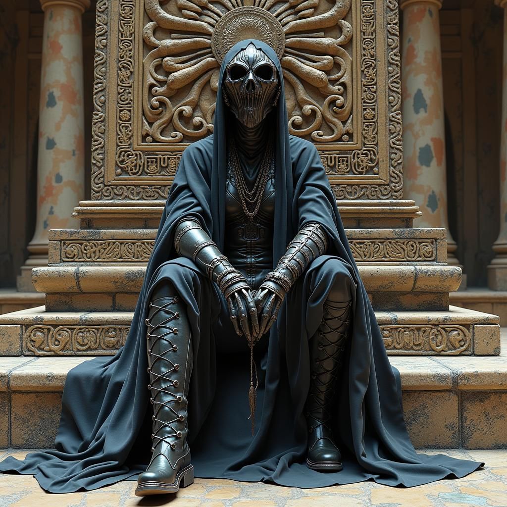 Carol Vorderman as Necron Bektashi with Ghostface Mask