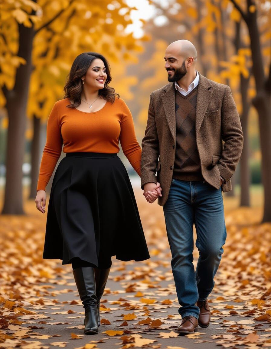 Melting Oil Portrait of Woman in Autumn