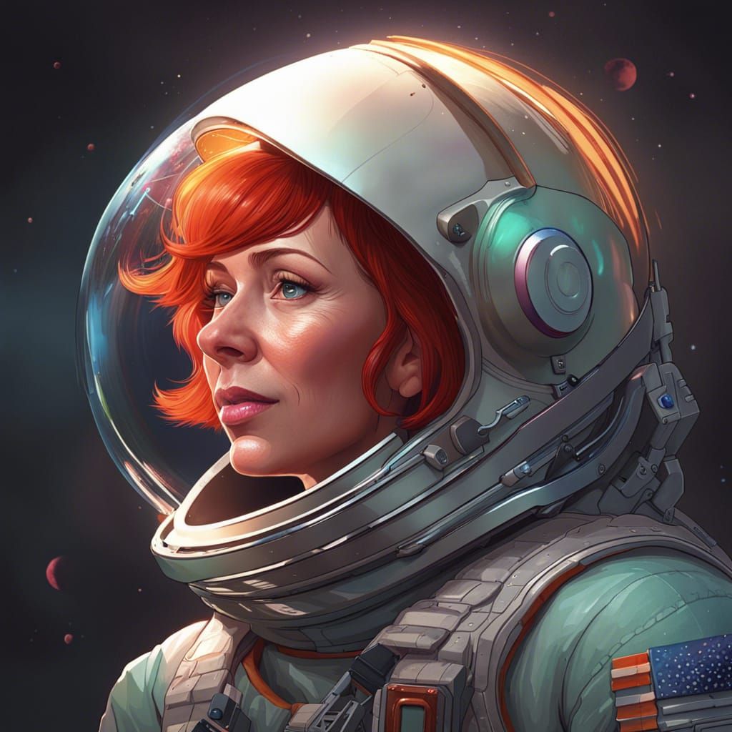 Lois Griffin as Astronaut: Hyperdetailed Portrait