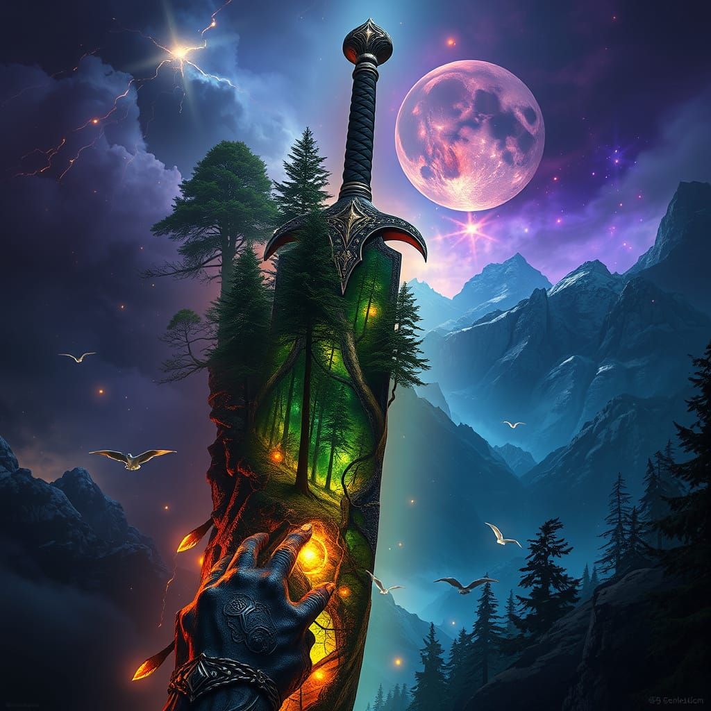 Earthcaller, a Fantasy Sword of Elemental Earth in Forest Sp...