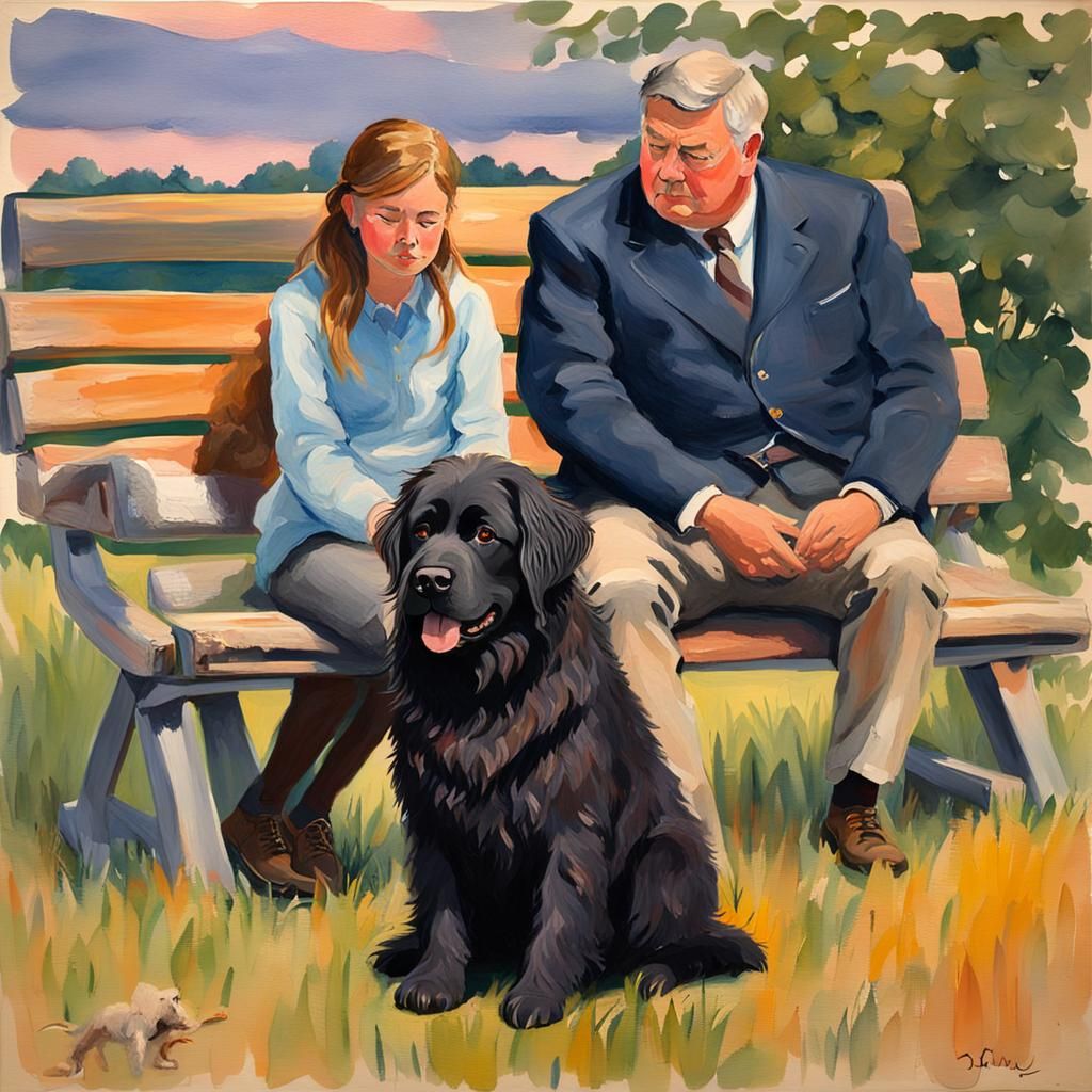 Impressionist Painting of Farewell at Sunset