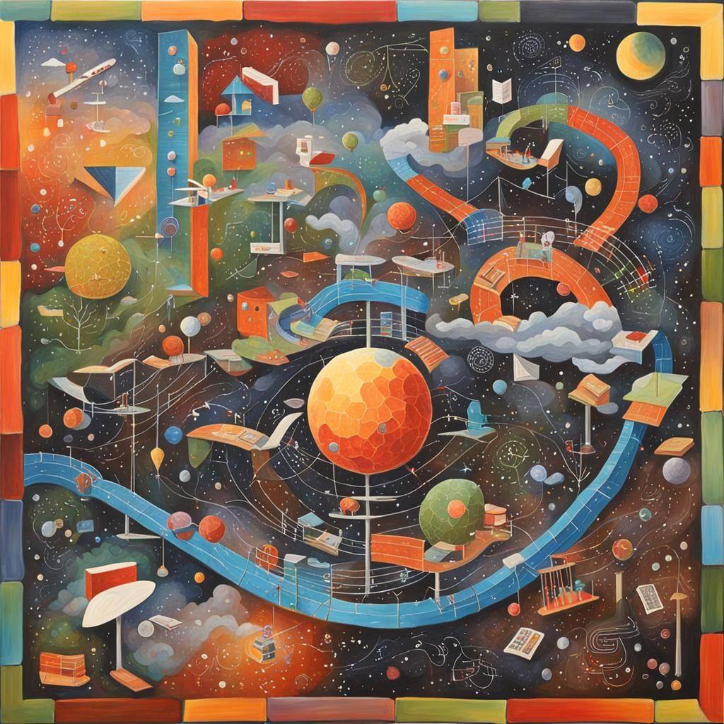 Gouache Painting: Interconnected Paths of Knowledge