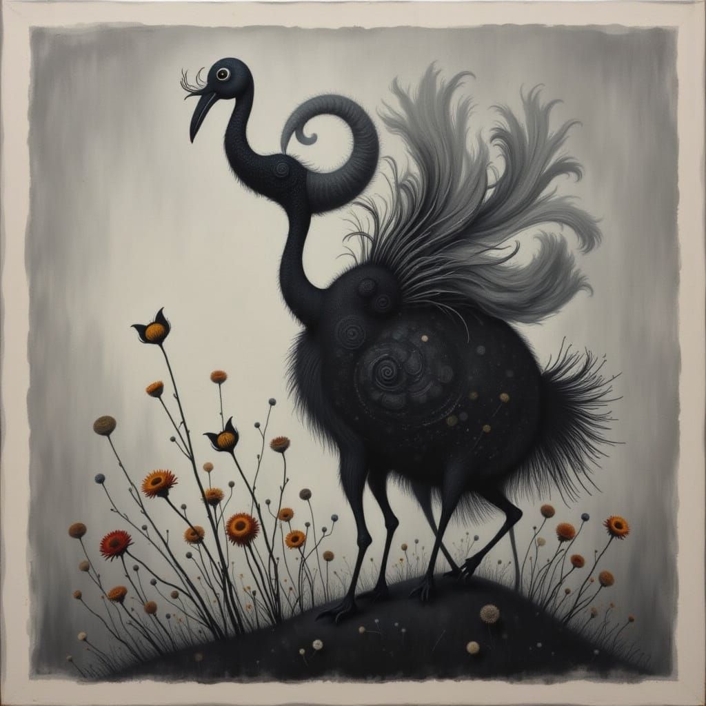 Detailed Mixed Media Design with Vibrant Colors