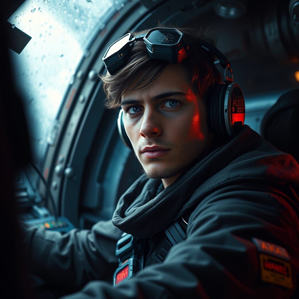 Undercover Rebel Pilot In HWK-290 Freighter Cockpit