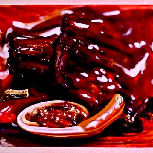 Chili's Baby Back Ribs in Oil Painting Style