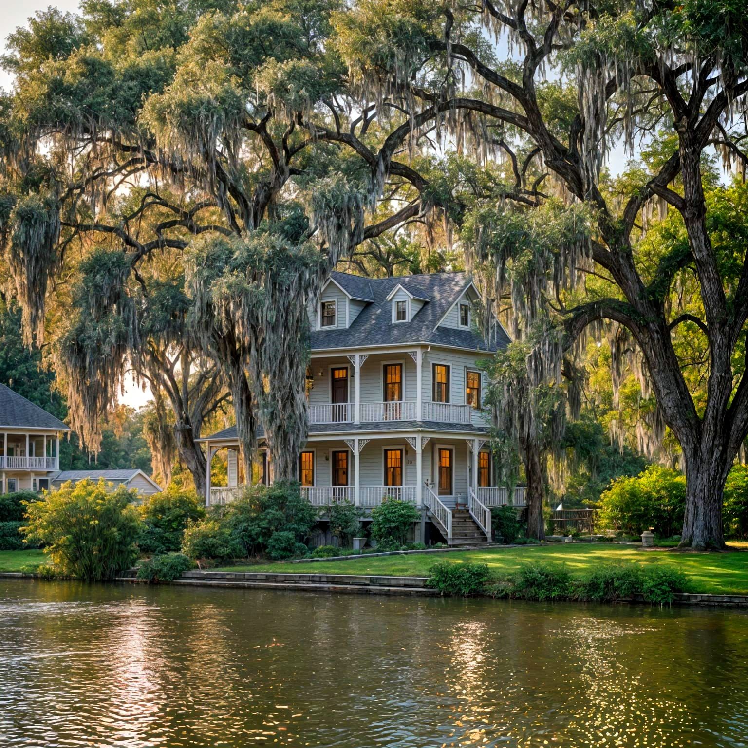 Louisiana House with Terrace: Professional Riverbank Photo