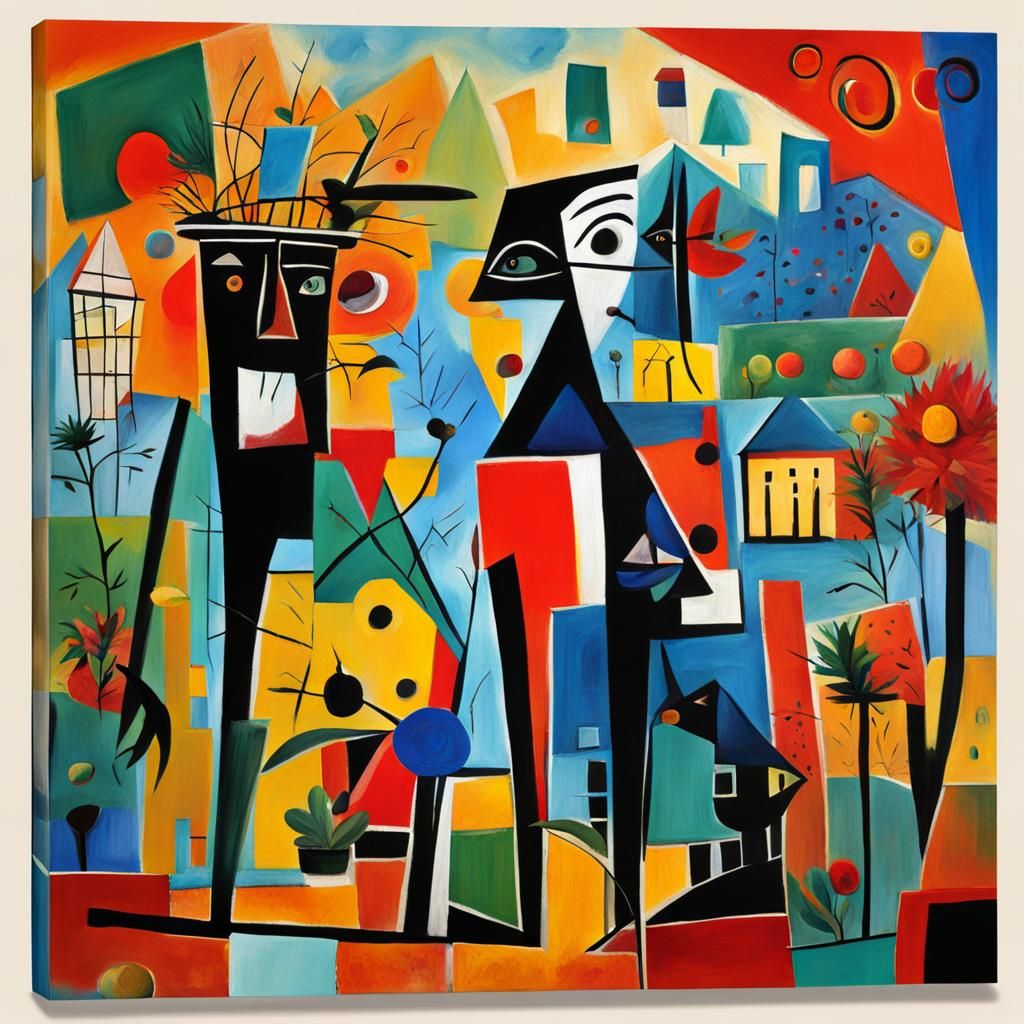 Roman Market: Neo-Expressionist Abstract Art in Pixar Style