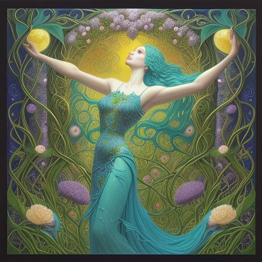 Ethereal Woman in Whimsical, Surrealist Art