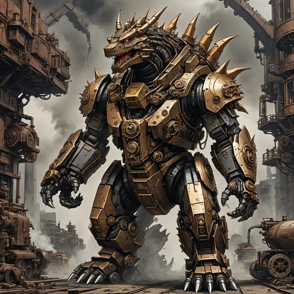 Steampunk mecha godzilla