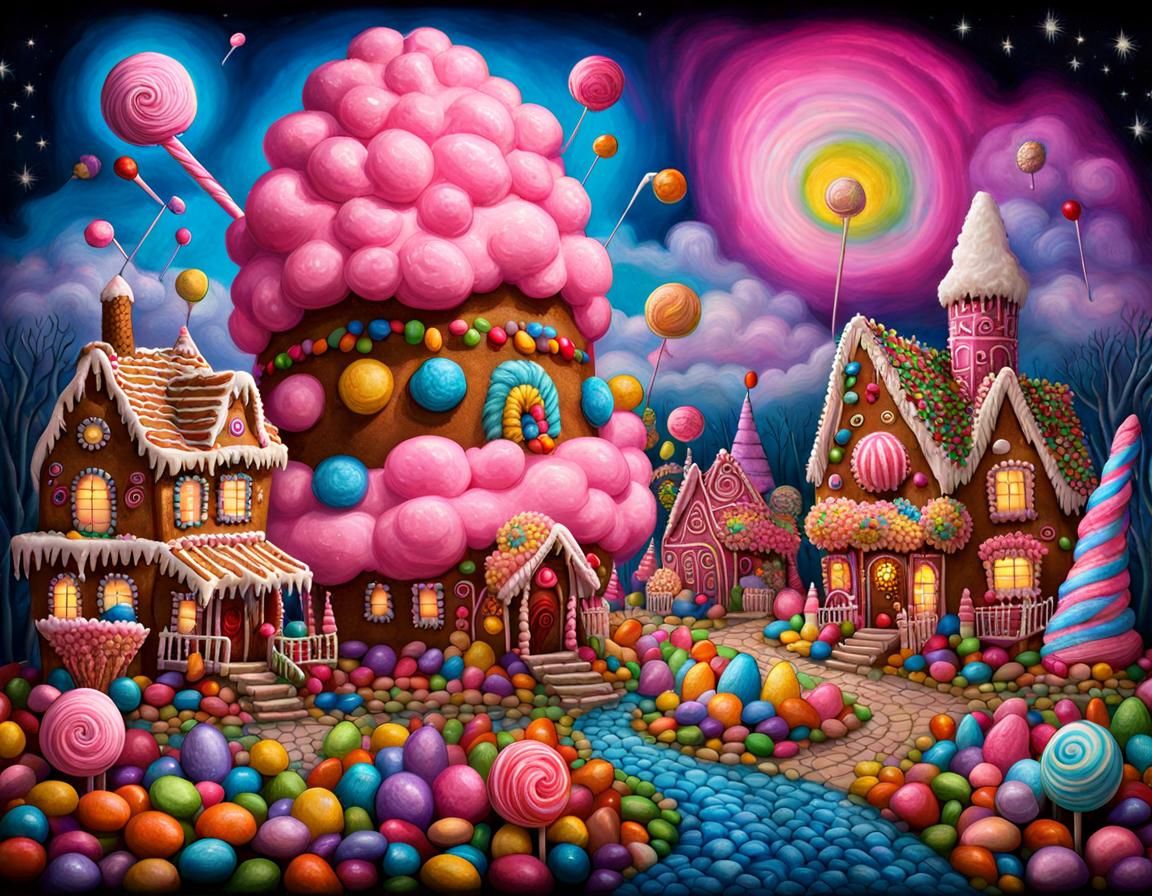Candy Monster Looms Over Surreal Candy Town