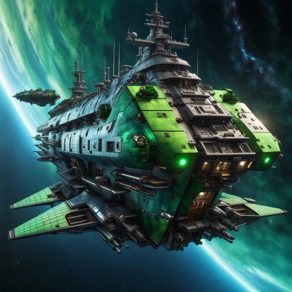 Starship Frigate in Chris Foss Style