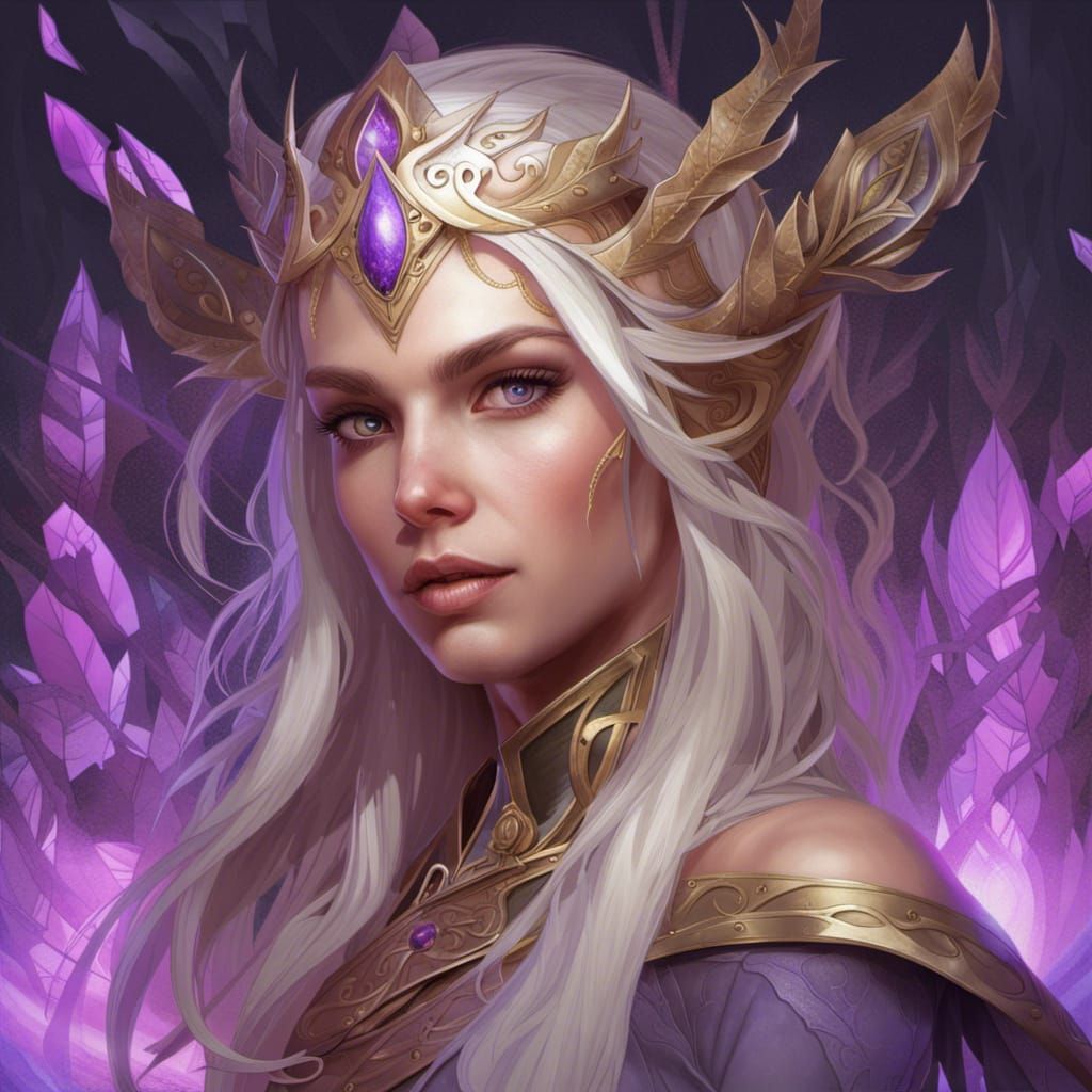Elven Princess Portrait in Hyperdetailed Digital Art Style