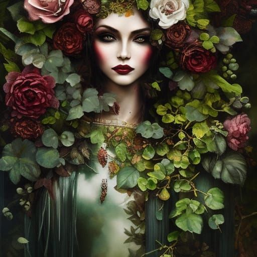 Hero in Woods with Gothic Dark Atmosphere