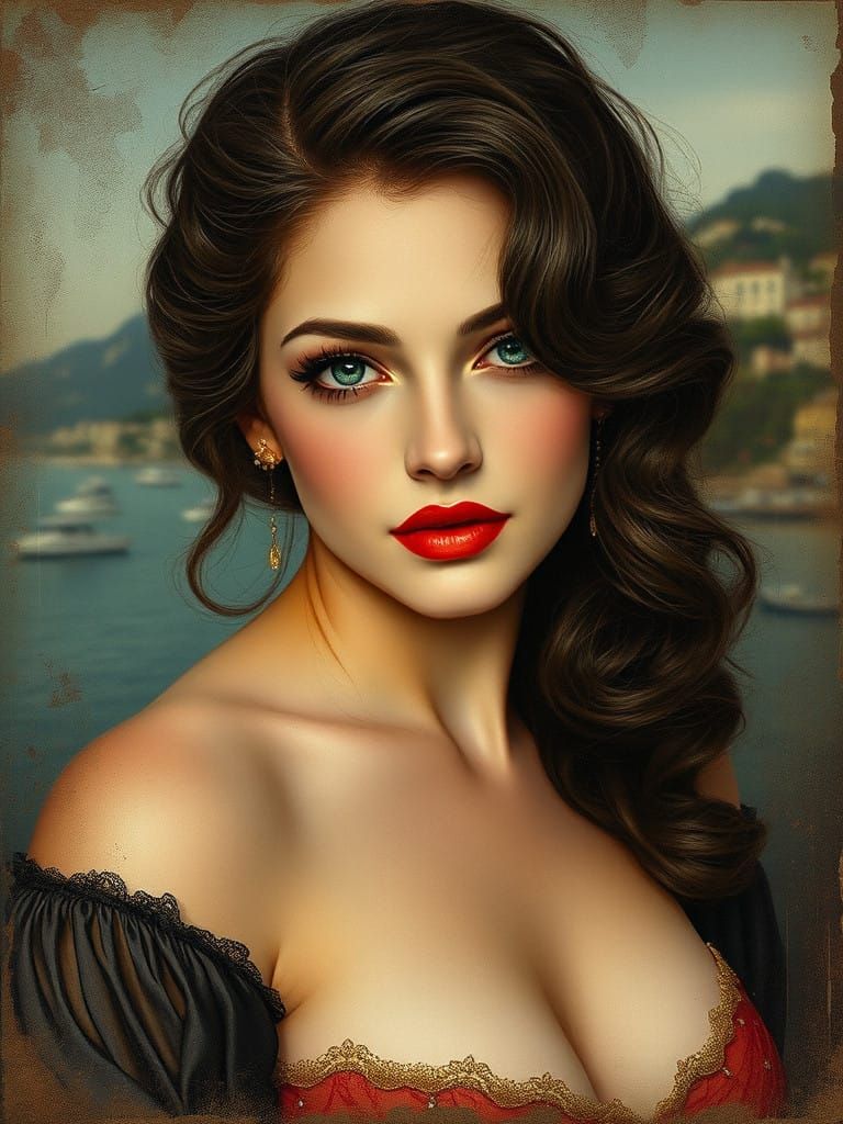 Elegant Belle Epoque Portrait of a Woman