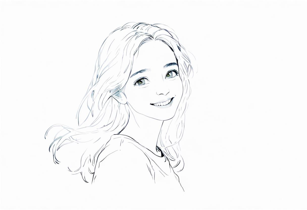 Dreamy Portrait with Golden Lighting as Digital Art