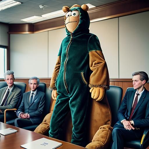 Vintage Photo: Monster Costume at Board Meeting
