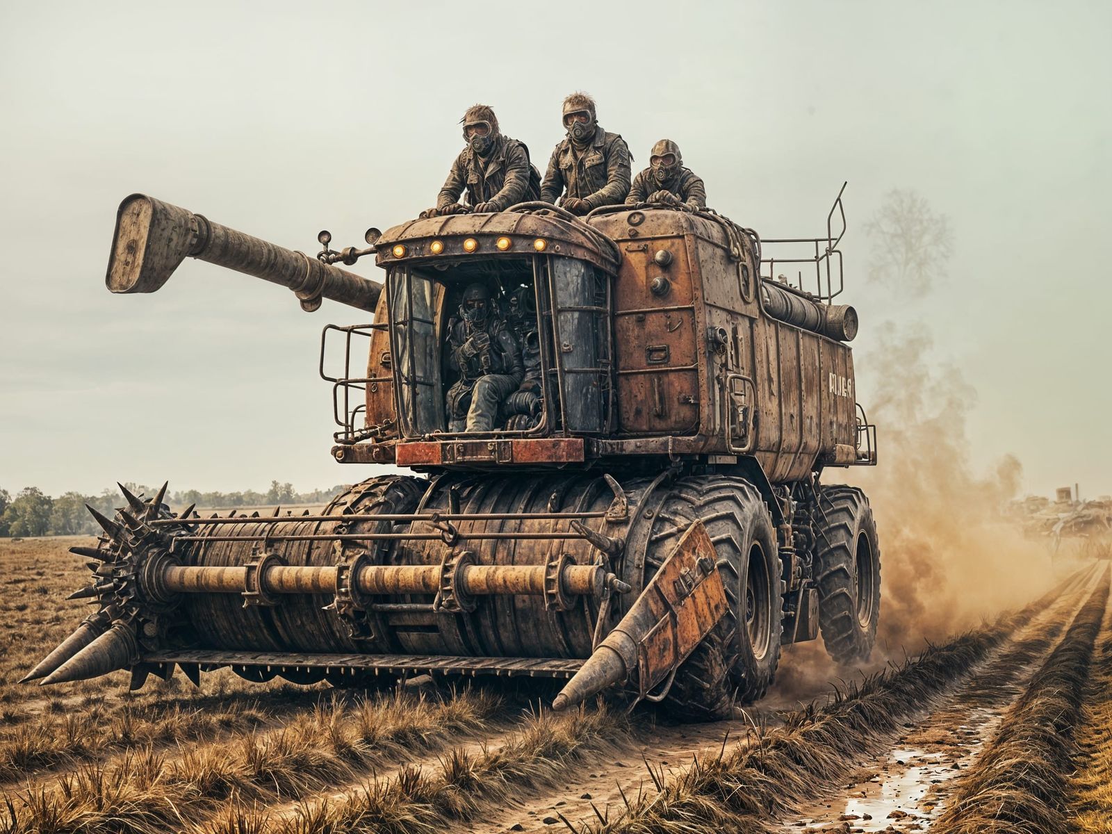 Ciderpunk War Combine Harvester in Mad Max Style