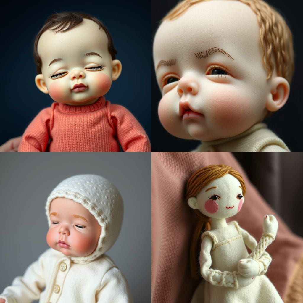 Hyperrealistic Felt Baby Doll Art