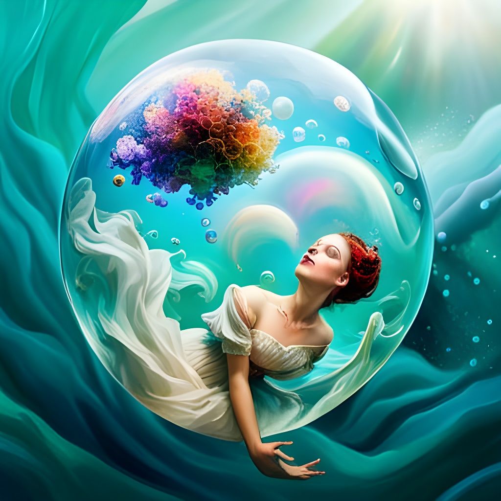 Underwater Soap Bubbles in Fantasycore Style