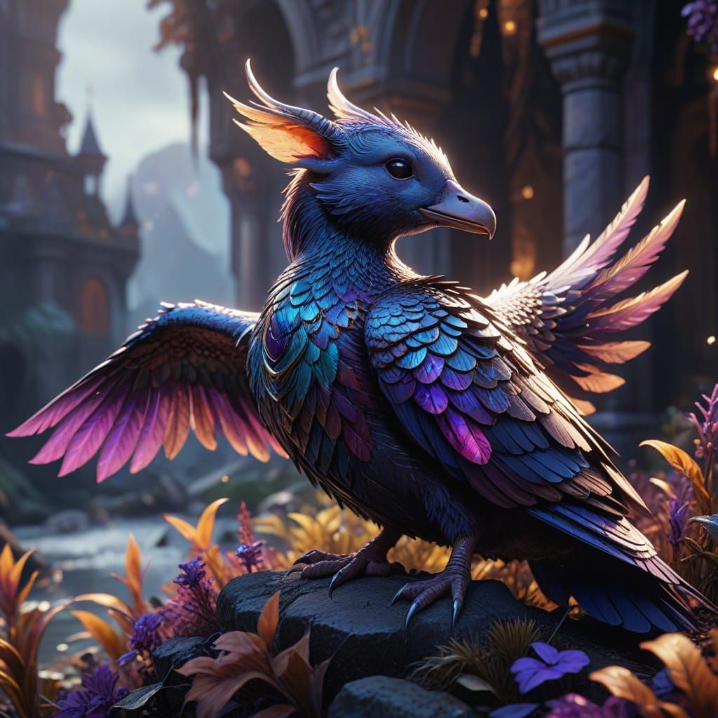 Majestic Fantasy Duck with Armored Mouse