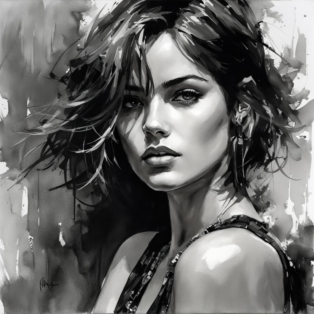 Bohemian Girl Portrait in London in Black and White