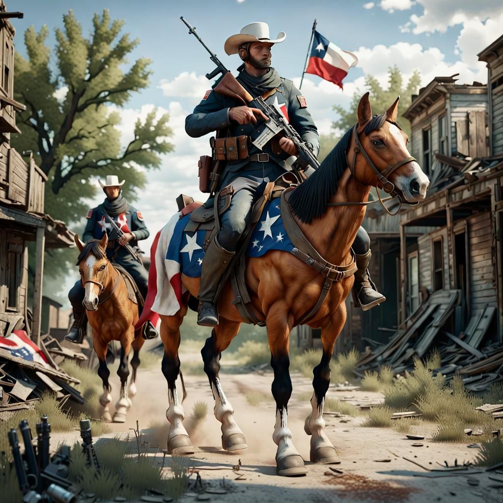 Post-Apocalyptic Texas Rangers in Cinematic 3D