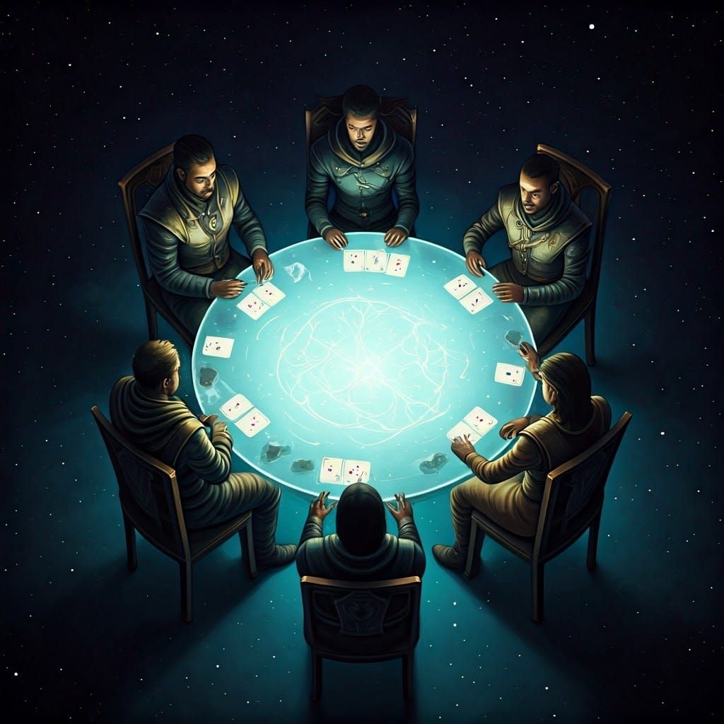 Mystical Circle Gathering in Ethereal Light