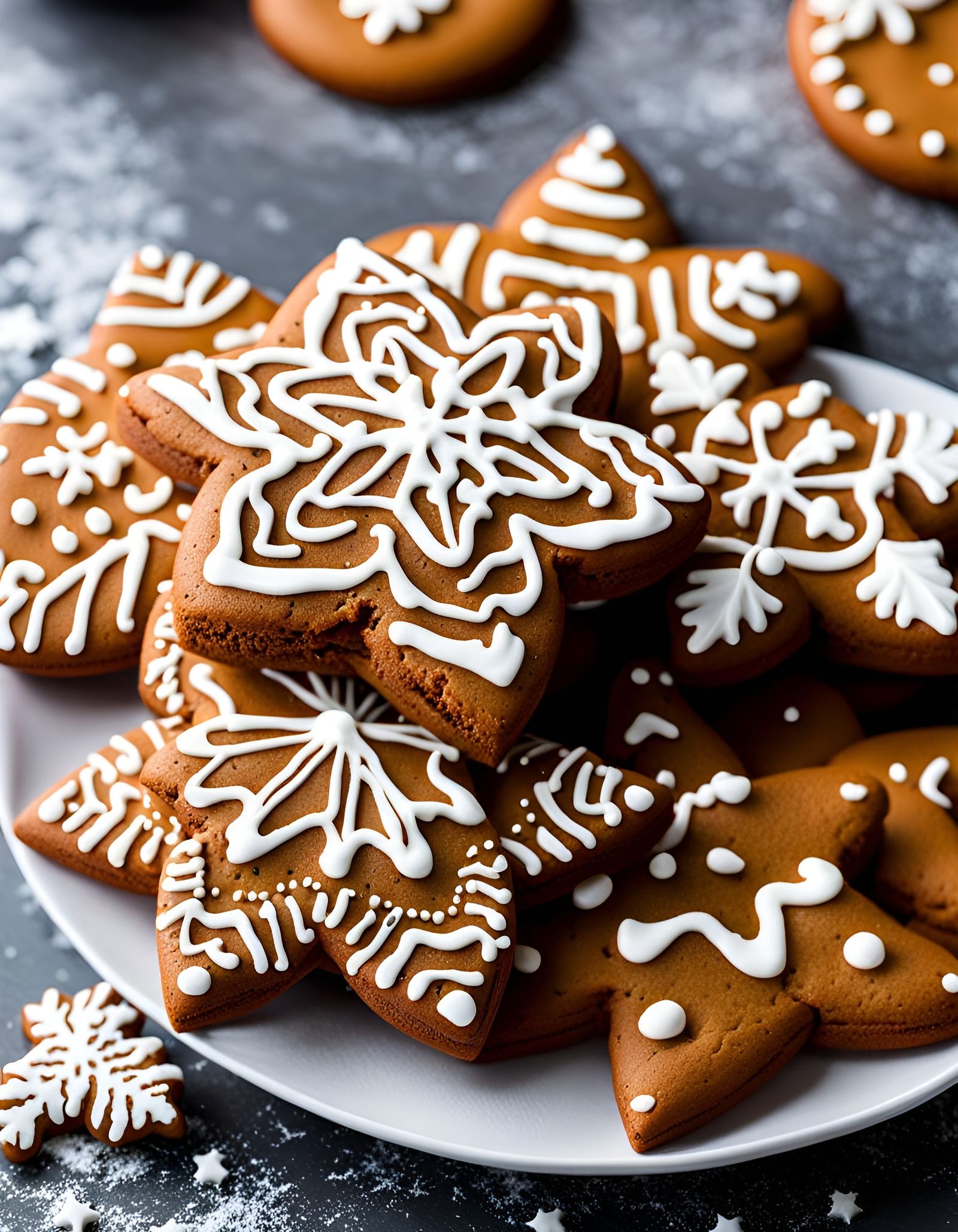 Festive Gingerbread Cookie with Icing