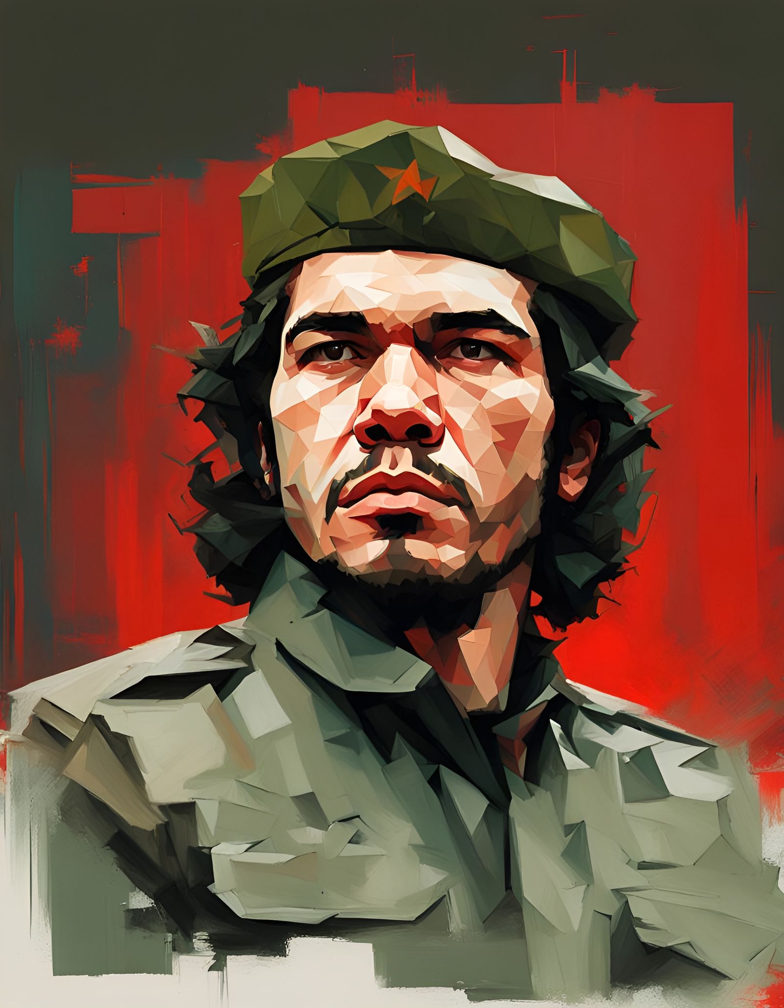 Che Guevara Portrait in Dynamic Oil Painting Style