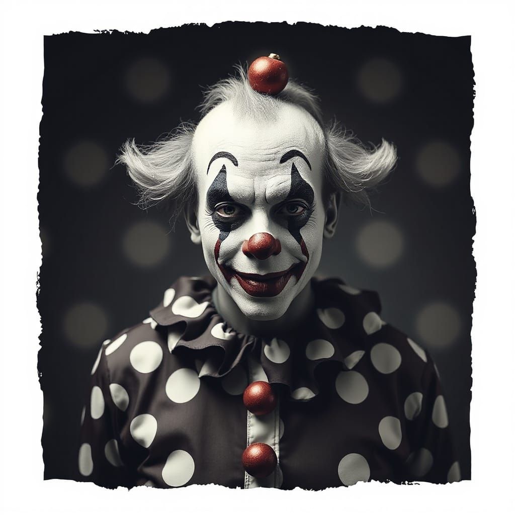 Clown's Disdain: A Polka Dot Protest