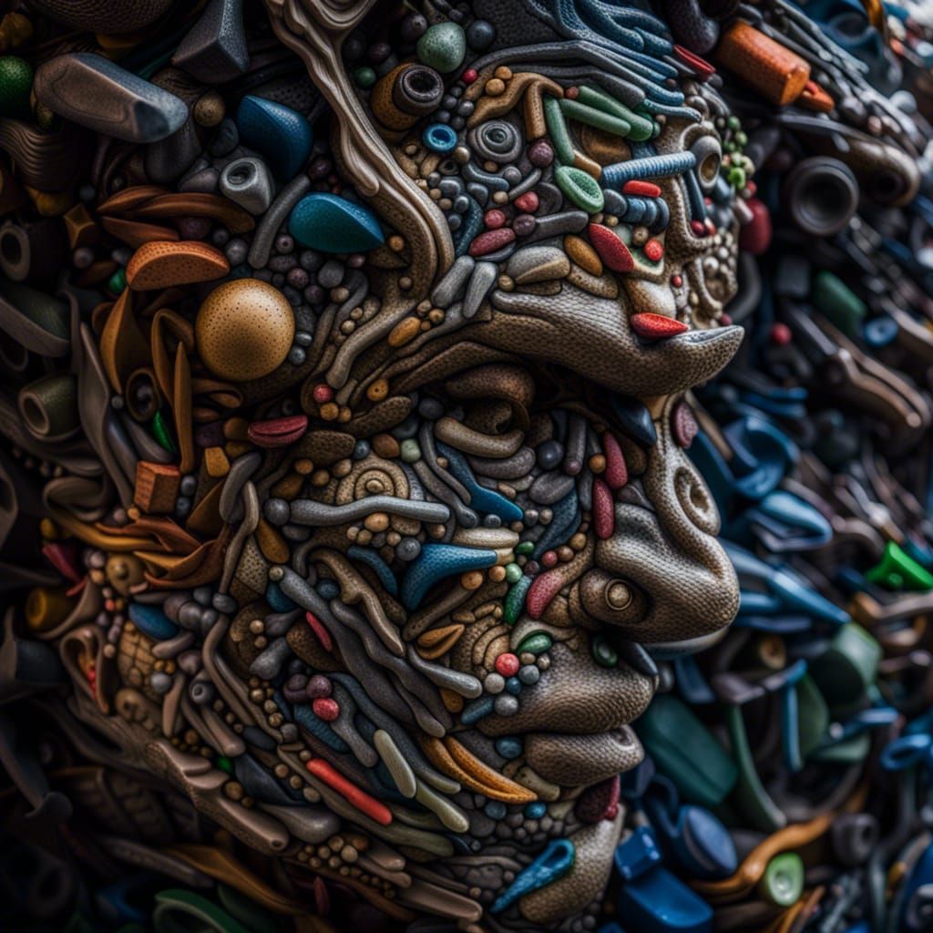 Hyperrealistic Earth Sculpture from Recycled Plastic