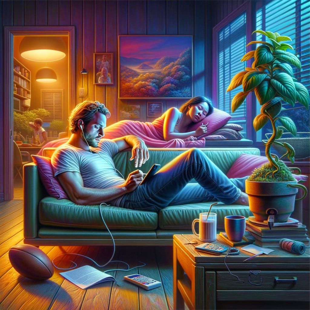 Surreal Poet Lounging at Evening