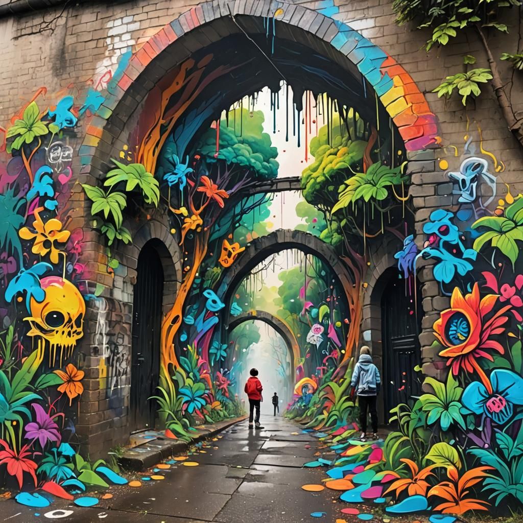 Elves vs Goblins in a Mystical Rainbow Forest