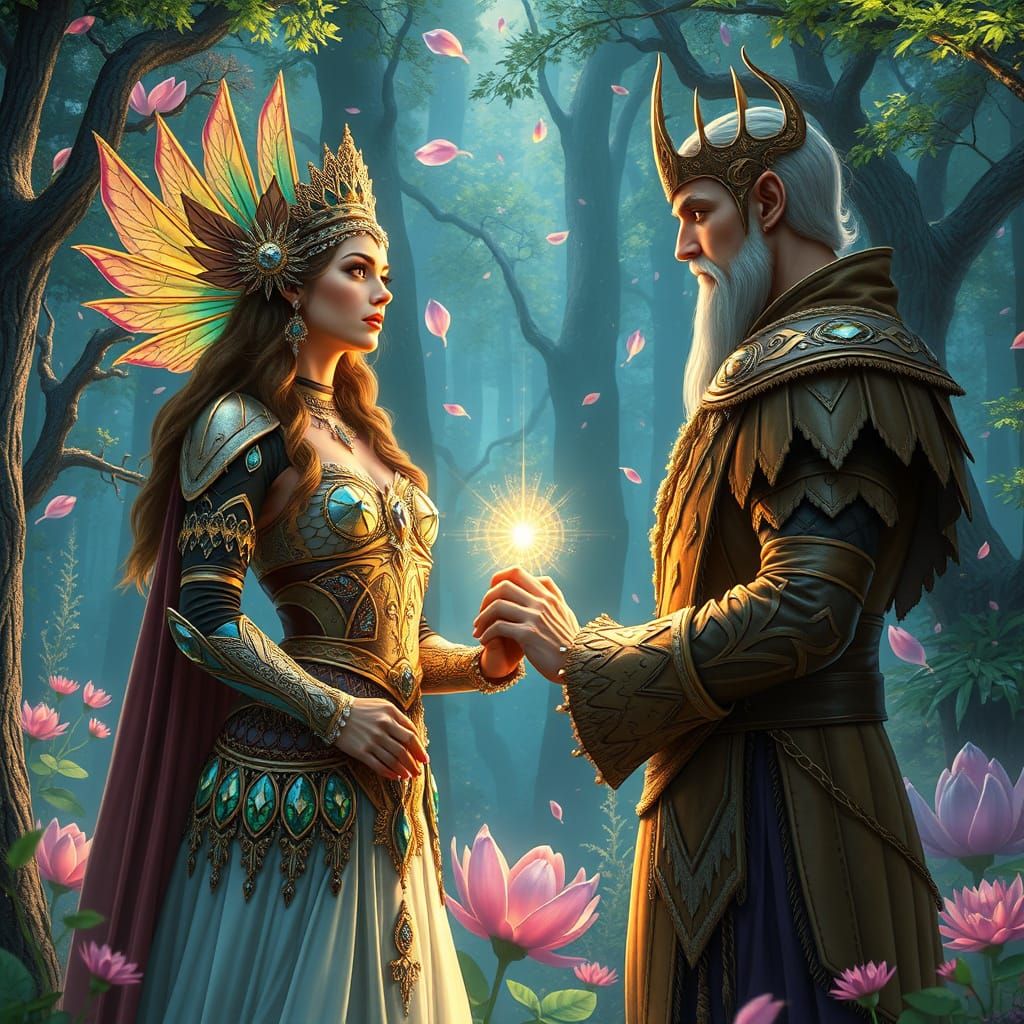 Sacred Forest Revival in Vibrant, Iridescent Splendor