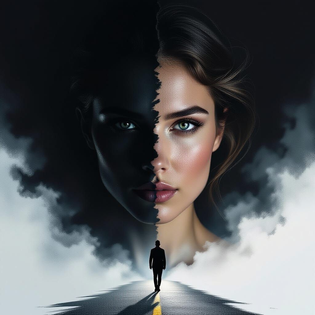 Facing Fear: Determined Figure at a Threshold