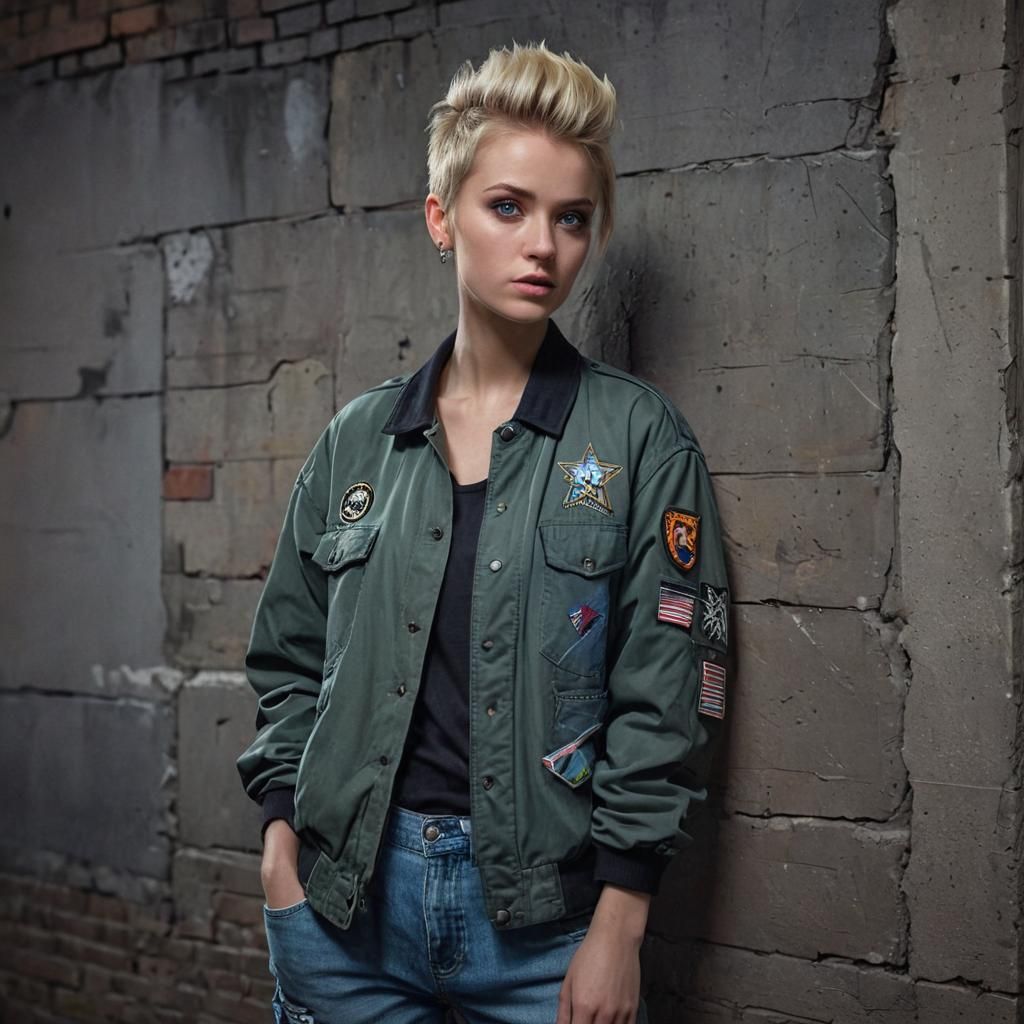 Hyperdetailed Portrait with Neon Accents