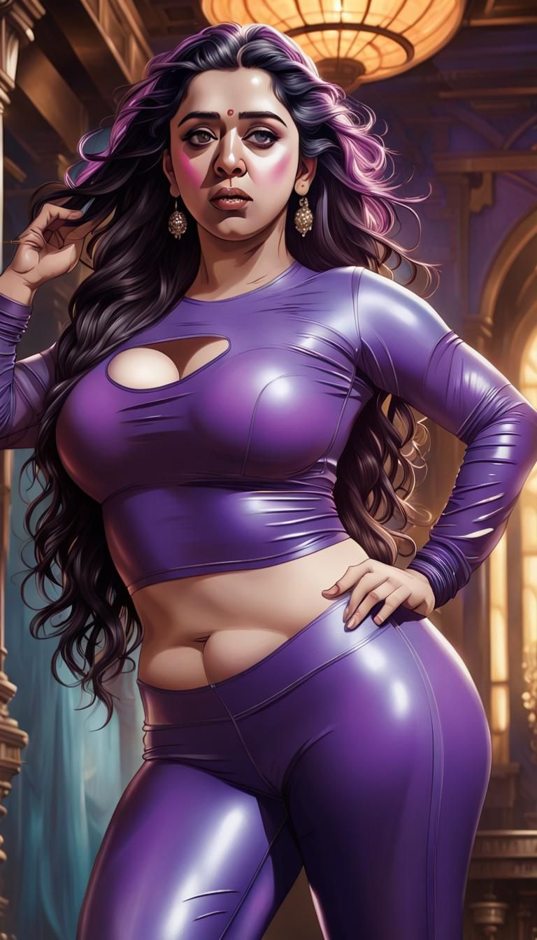 Indian Actress Portrait in Hyperdetailed Digital Art