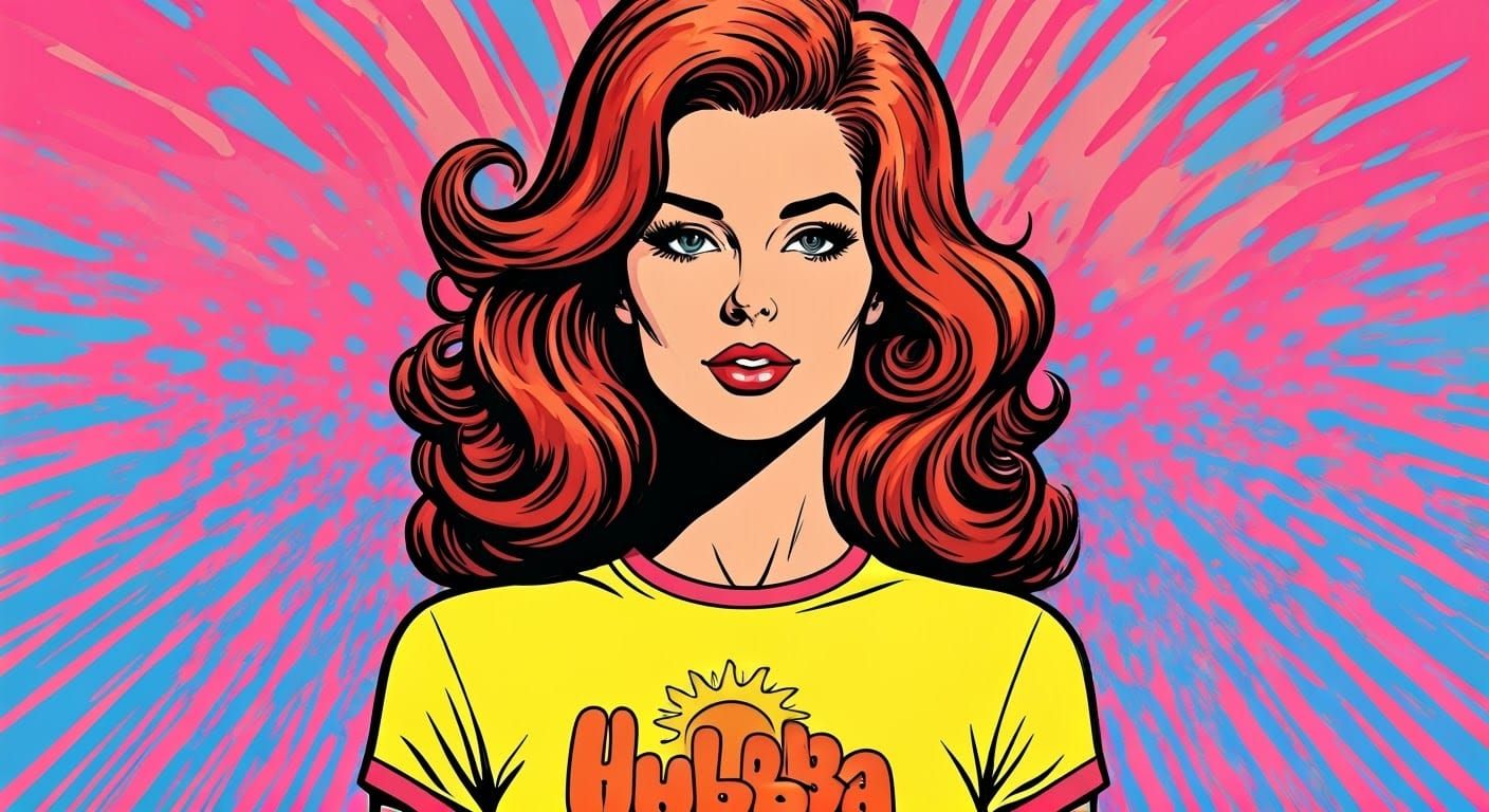 Stunning Woman in Vibrant Pop Art Portrait