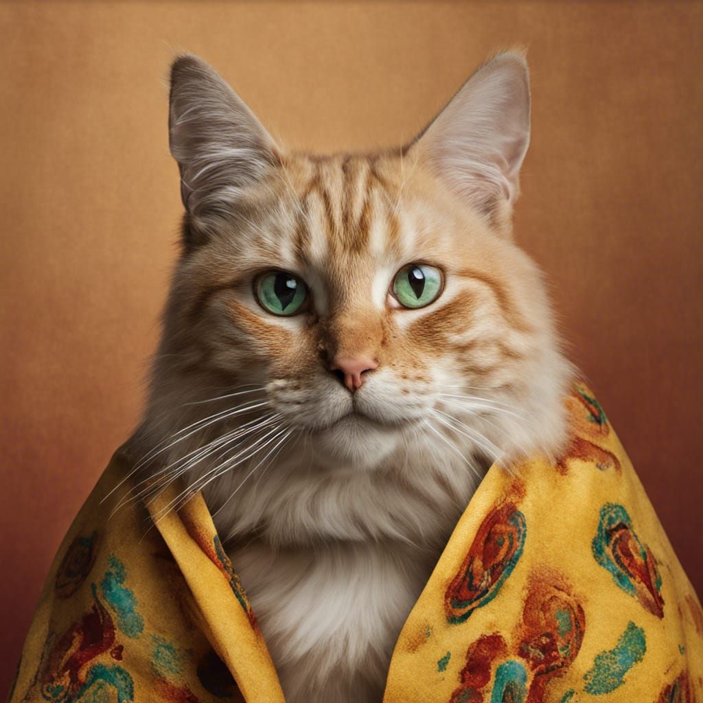Realistic Taco Cat Portrait in Studio Lighting