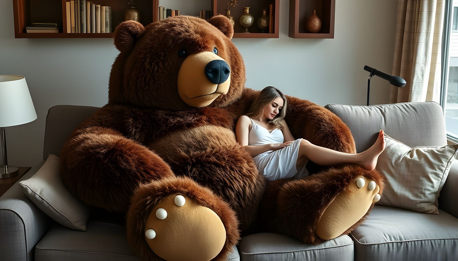 Cozy Grizzly Bear Scene