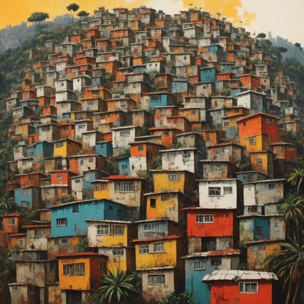 Brazilian Favelas in Blocky Style