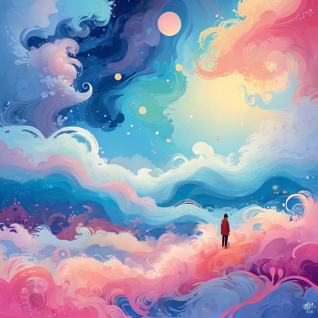 Dreamlike Anime Landscape with Soft Brushstrokes